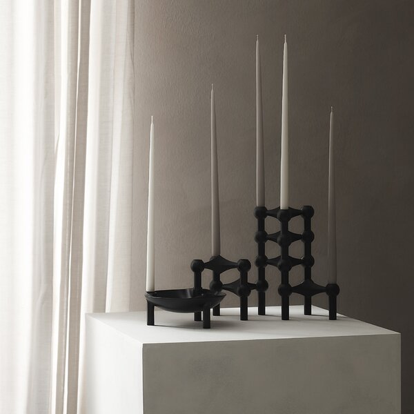 Designový svícen STOFF Nagel Black – set 3 ks