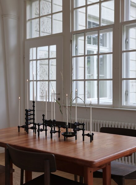 Designový svícen STOFF Nagel Black – set 3 ks