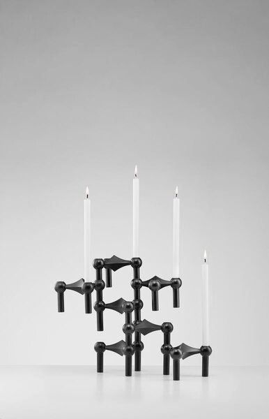 Designový svícen STOFF Nagel Black – set 3 ks