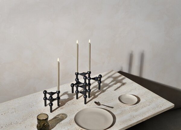 Designový svícen STOFF Nagel Black – set 3 ks