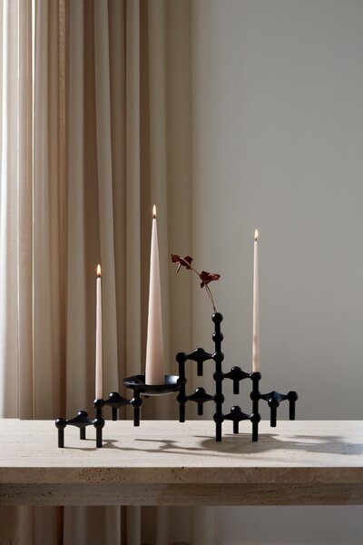 Designový svícen STOFF Nagel Black – set 3 ks