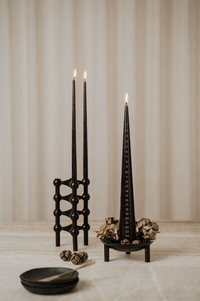 Designový svícen STOFF Nagel Black – set 3 ks