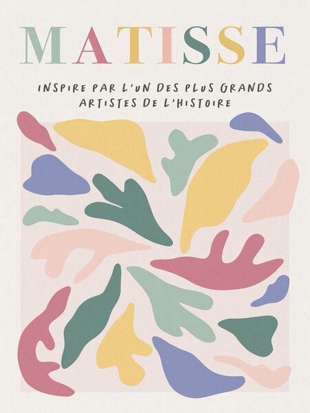 Obrazová reprodukce Danish Pastel Cut Out Abstract Pattern (3/3) - Henri Matisse Inspiré, (30 x 40 cm)