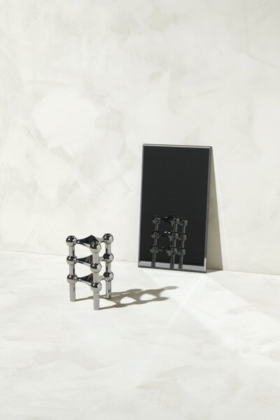 Designový svícen STOFF Nagel Black Chrome