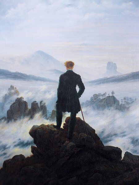 Obrazová reprodukce Wanderer Above the Sea Fog (Vintage Masterpiece) - Caspar David Friedrich, (30 x 40 cm)