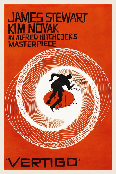 Obrazová reprodukce Vertigo, Alfred Hitchcock (Vintage Cinema / Retro Movie Theatre Poster / Iconic Film Advert), (26.7 x 40 cm)
