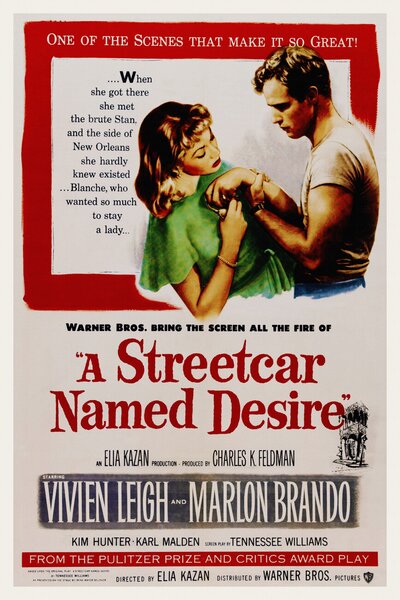 Obrazová reprodukce A Streetcar Named Desire / Marlon Brando (Retro Movie), (26.7 x 40 cm)