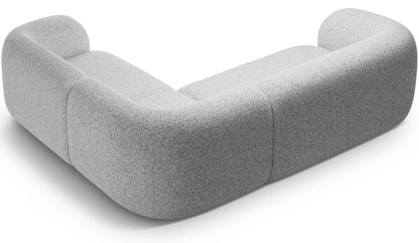 Micadoni Světle šedá rohová pohovka Kate 252 cm, pravá