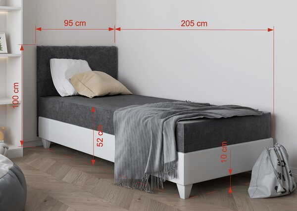 Čalouněná postel Dior Matrace: pěnová, Barva potahu: Amber 502, Čelo postele: po levé straně