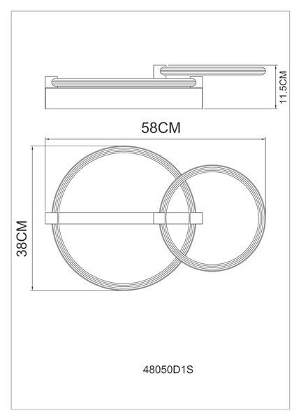 STROPNÍ LED SVÍTIDLO, 58/38/11,5 cm Globo - Stropní svítidla, Online Only