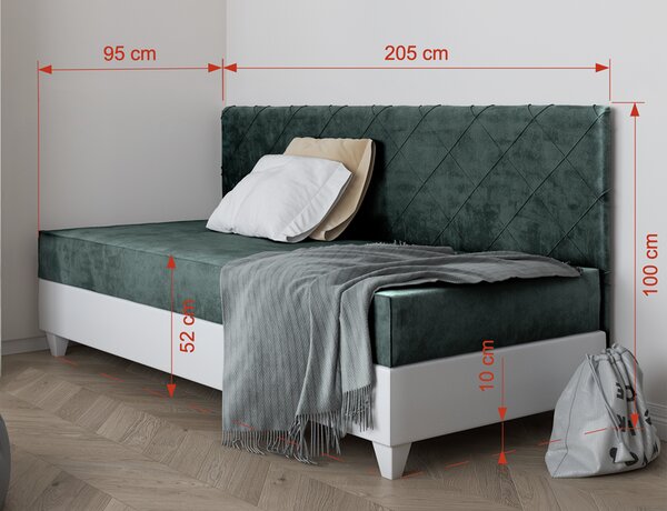 Čalouněná postel Vektor Matrace: pěnová, Barva potahu: Amber 502