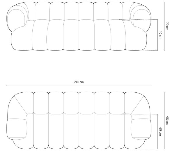 -25 % Dny MOMENTI– Cosmopolitan Design Šedá čtyřmístná pohovka Koge 240 cm