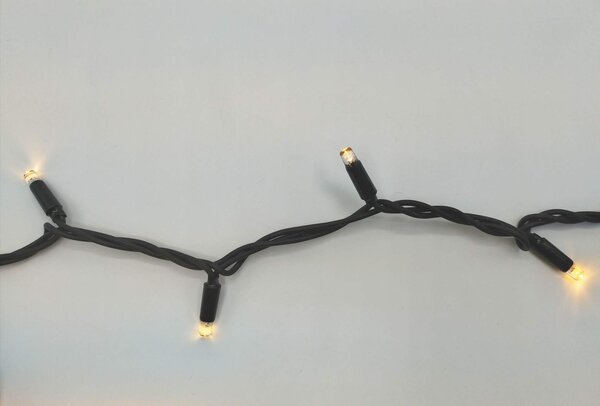 Venkovní LED vánoční řetěz PROFI, černý kabel, teplá bílá, 10m, 100 LED