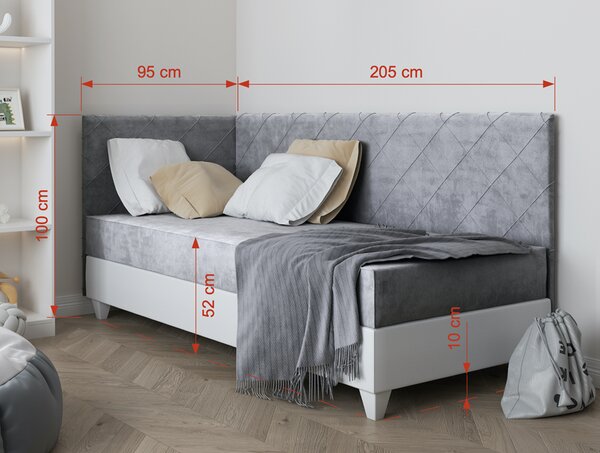 Čalouněná postel Eduardo Matrace: pěnová, Barva potahu: Amber 502, Čelo postele: po levé straně
