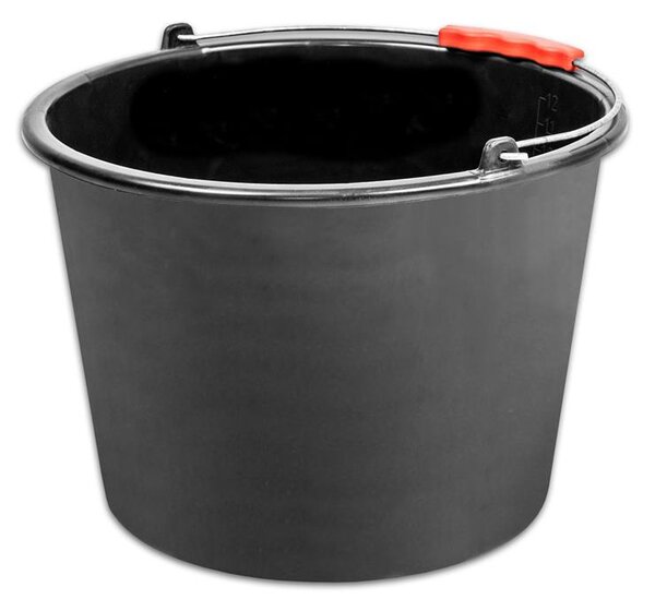 Vedro ReCycled® 12 lit, stavebné, plast, plastový úchyt, čierne