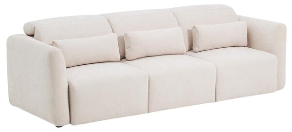 Kave Home Béžová trojmístná pohovka Lares 255 cm s elektrickým posuvem