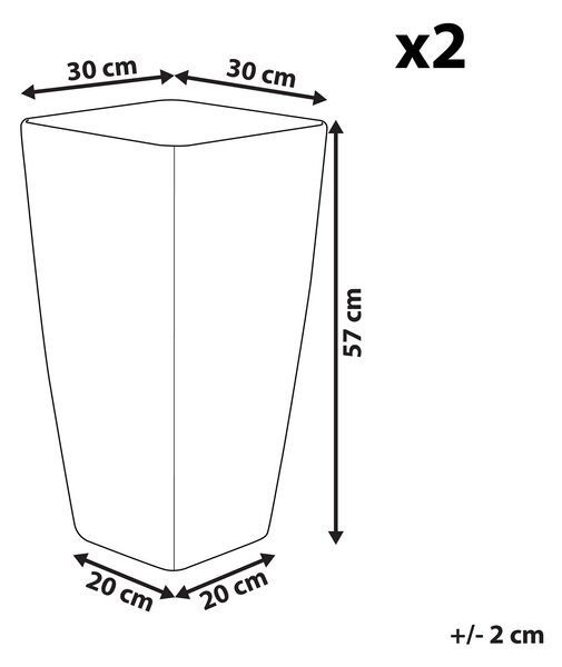 Sada 2 květináčů MODI 30 cm Zlatá