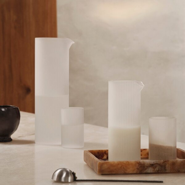 FERM LIVING Skleničky na červené víno Ripple, Clear, sada 2 kusů