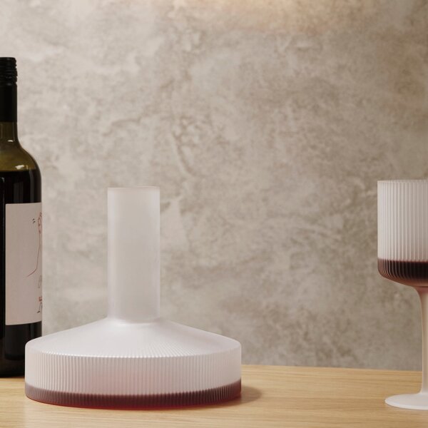 FERM LIVING Skleničky na červené víno Ripple, Clear, sada 2 kusů