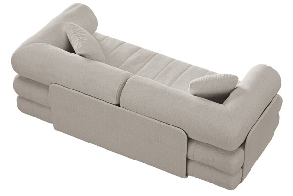 -25 % Dny MOMENTI– Cosmopolitan Design Světle béžová bouclé rozkládací pohovka Kemi 206 cm