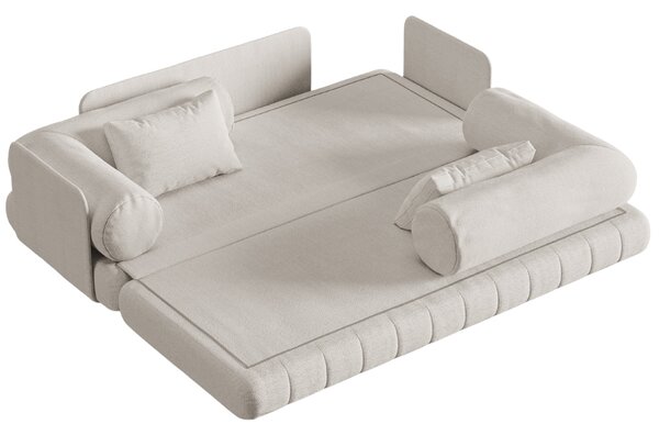-25 % Dny MOMENTI– Cosmopolitan Design Světle béžová bouclé rozkládací pohovka Kemi 206 cm