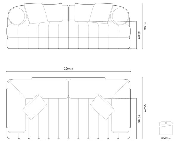 -25 % Dny MOMENTI– Cosmopolitan Design Tmavě šedá bouclé rozkládací pohovka Kemi 206 cm