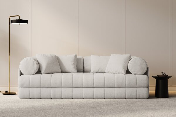 -25 % Dny MOMENTI– Cosmopolitan Design Světle béžová bouclé rozkládací pohovka Kemi 206 cm