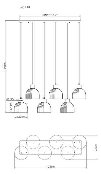 ZÁVĚSNÉ SVÍTIDLO, 105/36 cm Globo - Online Only svítidla, Online Only