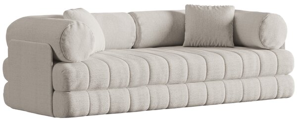 -25 % Dny MOMENTI– Cosmopolitan Design Světle béžová bouclé rozkládací pohovka Kemi 206 cm