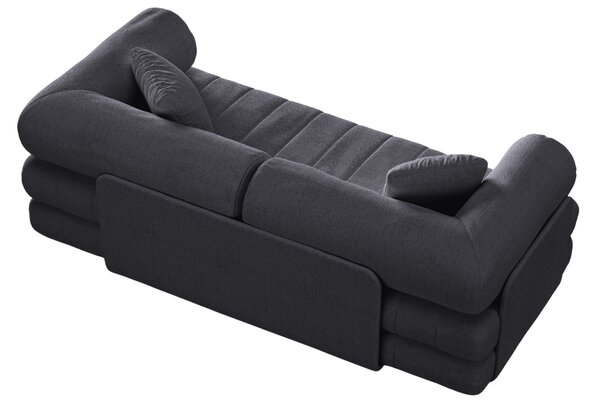 -25 % Dny MOMENTI– Cosmopolitan Design Tmavě šedá bouclé rozkládací pohovka Kemi 206 cm