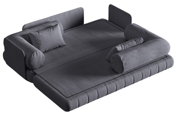-25 % Dny MOMENTI– Cosmopolitan Design Tmavě šedá bouclé rozkládací pohovka Kemi 206 cm