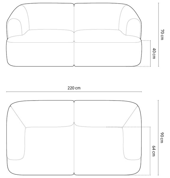 -25 % Dny MOMENTI– Cosmopolitan Design Šedá manšestrová trojmístná pohovka Campi 220 cm