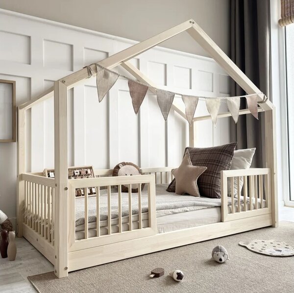 Domečková postel Housebed Alto duo 120x200 cm , přírodní Výška nožiček: nohy 1 cm