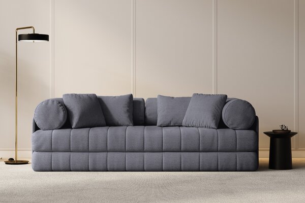 -25 % Dny MOMENTI– Cosmopolitan Design Tmavě šedá bouclé rozkládací pohovka Kemi 206 cm