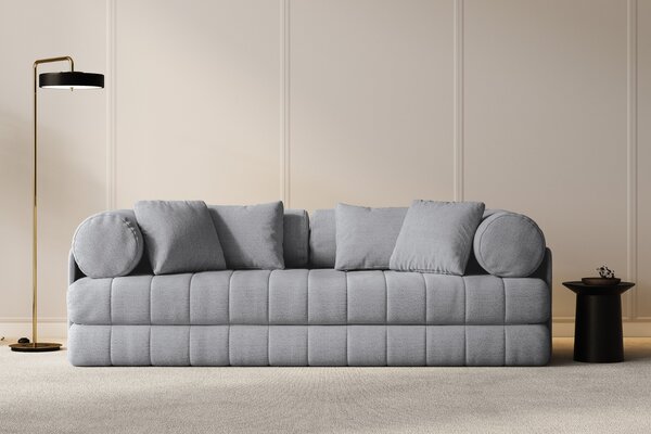 -25 % Dny MOMENTI– Cosmopolitan Design Šedá bouclé rozkládací pohovka Kemi 206 cm
