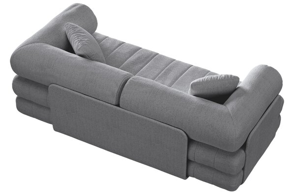 -25 % Dny MOMENTI– Cosmopolitan Design Šedá bouclé rozkládací pohovka Kemi 206 cm