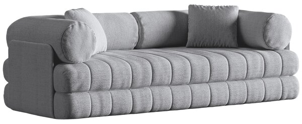 -25 % Dny MOMENTI– Cosmopolitan Design Šedá bouclé rozkládací pohovka Kemi 206 cm