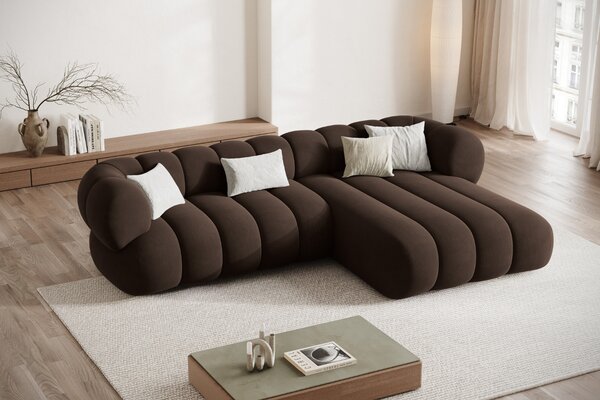 -25 % Dny MOMENTI– Cosmopolitan Design Hnědá sametová rohová pohovka Koge 270 cm, pravá