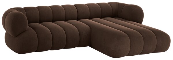 -25 % Dny MOMENTI– Cosmopolitan Design Hnědá sametová rohová pohovka Koge 270 cm, pravá