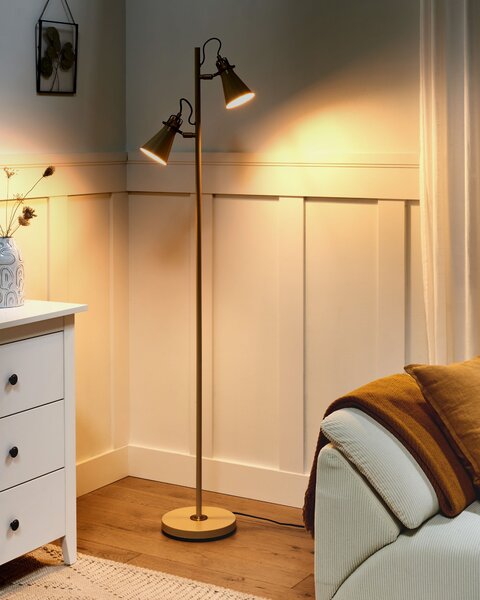 Stojací lampa MOYOLA Nastavitelná Kov Béžová