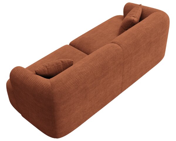 -25 % Dny MOMENTI– Cosmopolitan Design Terakotově oranžová manšestrová trojmístná pohovka Campi 220 cm