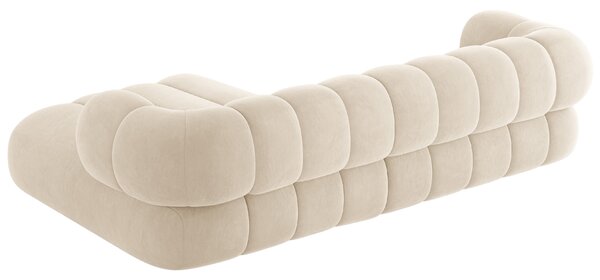 -25 % Dny MOMENTI– Cosmopolitan Design Světle béžová sametová rohová pohovka Koge 270 cm, pravá