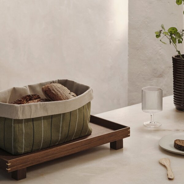 FERM LIVING Dřevěný podnos Bon Small, Smoked Oak