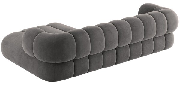 -25 % Dny MOMENTI– Cosmopolitan Design Šedá sametová rohová pohovka Koge 270 cm, pravá