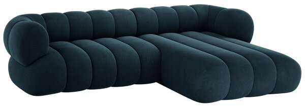 -25 % Dny MOMENTI– Cosmopolitan Design Tmavě modrá sametová rohová pohovka Koge 270 cm, pravá