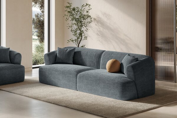 -25 % Dny MOMENTI– Cosmopolitan Design Šedá manšestrová trojmístná pohovka Campi 220 cm