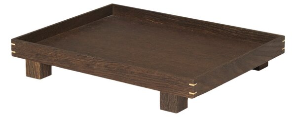 FERM LIVING Dřevěný podnos Bon Small, Smoked Oak