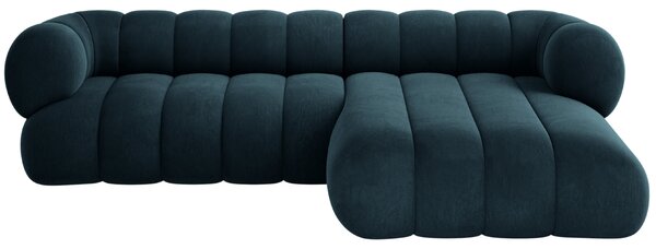 -25 % Dny MOMENTI– Cosmopolitan Design Tmavě modrá sametová rohová pohovka Koge 270 cm, pravá
