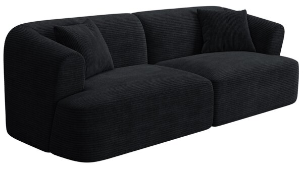 -25 % Dny MOMENTI– Cosmopolitan Design Černá manšestrová trojmístná pohovka Campi 220 cm