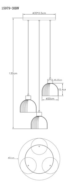 ZÁVĚSNÉ SVÍTIDLO, 51/130 cm Globo - Online Only svítidla, Online Only